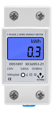 Obrázok produktu pre Jednofázový LCD merač prúdu na montáž na koľajnicu, 5(80) A