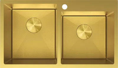 Zdjęcie produktu dla Mexen Xorin zlewozmywak stalowy 2-komorowy 780 x 450 mm, złoty HC - 6441782000-55HC