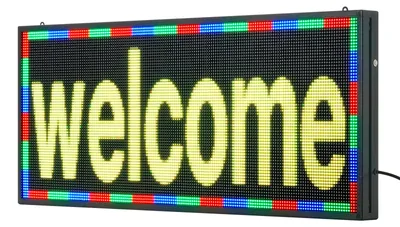 Produktbild von SucceBuy Programmierbare LED-Anzeige P6 Vollfarbe flexibles digitales Scrolling-Panel, DIY-Anzeigetafel mit individuell gestaltbaren Textmustern, GIFs und Bluetooth-App-Steuerung (990 x 412 mm)