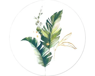 Produktbild von Glasbild Palm Leaves I Ø 50 cm