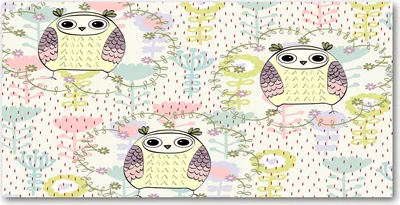 Produktbild von Tulup® Glas-Bild - 100x50 -Wandkunst - Wandbild hinter gehärtetem Sicherheitsglas  - Kinderzimmer - Eulen - Mehrfarbig