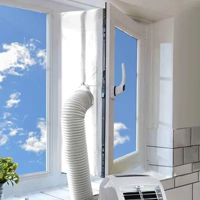 Productafbeelding van Raamafdichting Airco - Mobiele Airco - Warmte Buiten Houden - Universeel Toepasbaar - 500 cm - Wit