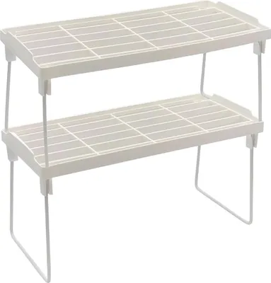 Produktbild von Raumsparende Küchenregale - Organizer für die Küche - Set von 2 - Weiß - Kunststoff