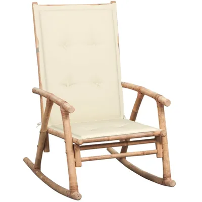 Produktbild von VidaXL 3063905, Terrasse, Gepolsterter Sitz, Bambus, Cremefarben, Polyester, 660 mm