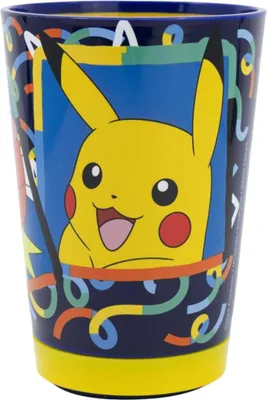 Imagen del producto de Vaso para bebidas Pokémon Pikachu, a prueba de derrames, de 470 ml – Vaso de plástico con sistema Smartgrip
