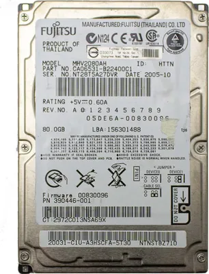 Zdjęcie produktu dla Dysk twardy HDD, interfejs IDE/PATA, 2,5 cala, 80 GB, do laptopa/notebooka
