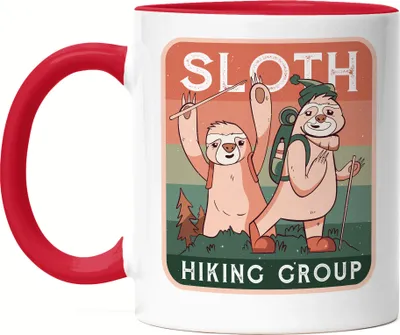 Produktbild von Sloth Hiking Group Tasse Rot Berge Berg Steigen Gipfel Mountain Sport Bergsteiger Sportler Extremsport Bergschuhe