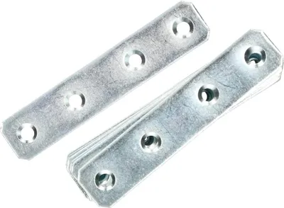 Obrázok produktu pre KOTARBAU® Sada 50 perforovaných plechov 97 x 20 mm Pozinkovaná strieborná dosková spojka Drevená spojka Vnútorná - vonkajšia perforovaná doska Oceľová spojka Dosková doska