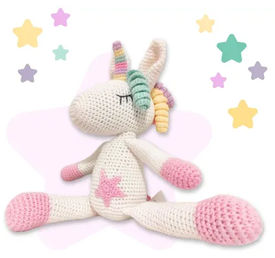 Productafbeelding van Amigurumi Eenhoorn Pluche Speelgoed - Wit