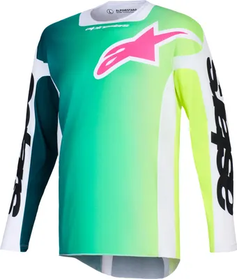 Zdjęcie produktu dla Koszulka motocrossowa Alpinestars Racer Portl, zielony/biały/czarny, S