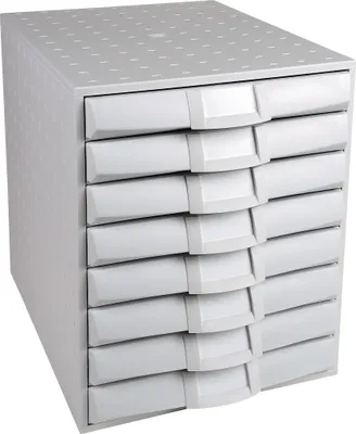 Produktbild von Exacompta Schubladenbox The System 8 8 geschlossene Schubladen Lichtgrau 226040D