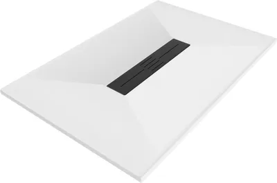 Produktbild von Mexen Toro rechteckige Duschwanne SMC 140 x 90 cm, weiß, schwarze Abdeckplatte - 43109014-B