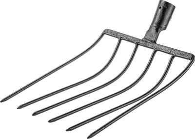 Image de Fourche à fumier / fourche à foin - 6 dents - acier - pour ensilage, fumier et foin - Agriculture et jardinage