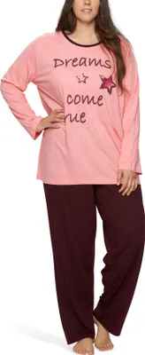 Produktbild von Moonline  Damen Schlafanzug in großen Größen ; rosa , 64/66