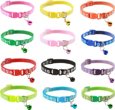 Produktbild von Welpenhalsbänder Set aus Polyester mit Kunststoffverschluss für Katzen und kleine Hunde zur Identifikation und Markierung in verschiedenen Farben und verstellbarer Größe
