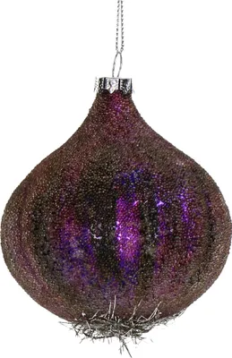 Produktbild von Christbaumschmuck Glas 9,5cm Zwiebel Figur Lila