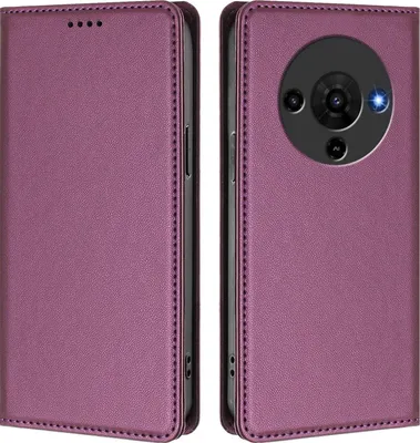 Produktbild von Handyhülle für ZTE Blade A76 5G, Kunstleder Klapphülle Stoßfeste Magnetische Hülle mit Ständer Lila