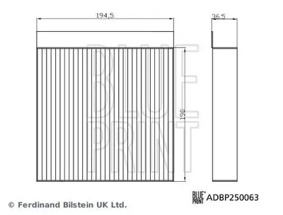 Produktbild von BLUE PRINT ADBP250063 Innenraumfilter Pollenfilter für MG ZS SUV