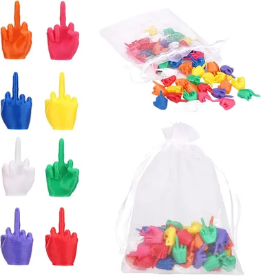 Productafbeelding van 120st Mini-Middelvingerfiguurtjes - Kleine handjes (8 kleuren)
