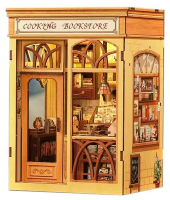 Produktbild von Baukasten Cutebee Booknook Coocking Bookstore BJAA202 Holz 13 x 10 x 17 cm