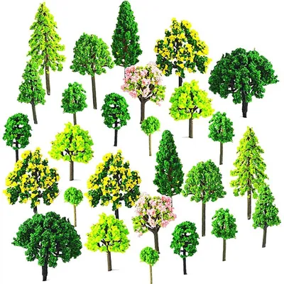 Image de 55 mini-arbres pour modélisme et décoration