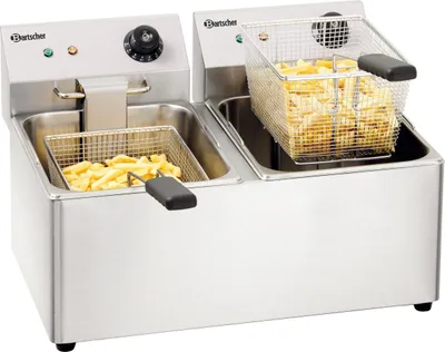 Obrázok produktu pre Bartscher SNACK IV, fritéza, 16 L, Dvojitý, Nerezová oceľ, Otočné, Samostatný