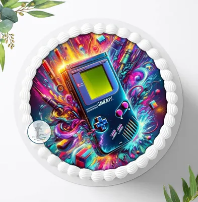 Produktbild von Für die Geburtstags Torte ein Tortenaufleger, Zuckerbild mit dem Motiv: Gamer, Essbares Foto für Torten, Fondant, Ø 20cm, 2248z