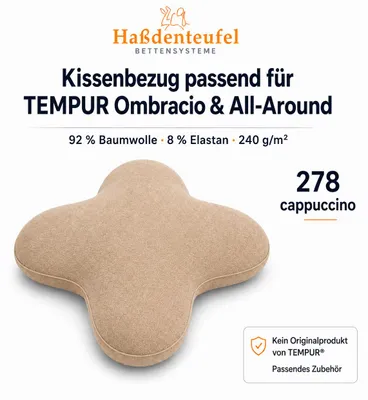 Produktbild von Kissenbezug passend für TEMPUR Ombracio & All-Around Schmetterlingskissen, KI-generiertes Bild