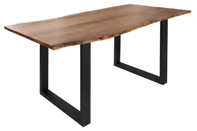Immagine prodotto di MASSIVMOEBEL24 | FREEFORM 3 Tavolo da pranzo in legno di acacia - laccato natur / gambe in ferro - antracite mat 180x90x76
