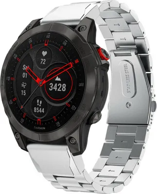 Produktbild von Strap-it Stahlarmband - Kompatibel mit Garmin Epix Gen 2 Armband Gliederarmband Hochwertiger EdelstahlFaltschließe für Armband Silber 22mm smartwatch
