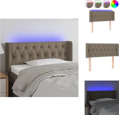 Produktbild von vidaXL LED Kopfteil Taupe 103x16x78/88 cm Stoff -  Kopf- & Fußenden