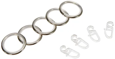Produktbild von GARDINIA Gardinenringe für Gardinenstangen mit Ø 16 mm - 20 mm, Mit Gleiteinlage