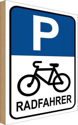 Produktbild von vianmo Holzschild 18x12 cm Parkplatz Radfahrer Parkplatzschild