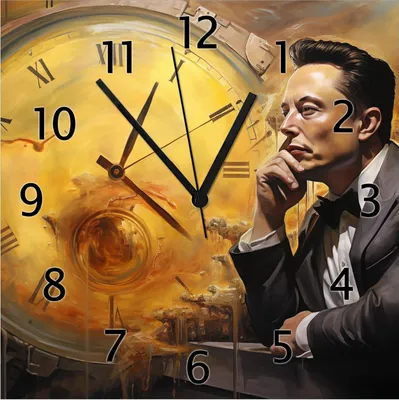 Produktbild von Wallario Design Wanduhr Zeitgedanken aus Echtglas, Größe 30 x 30 cm