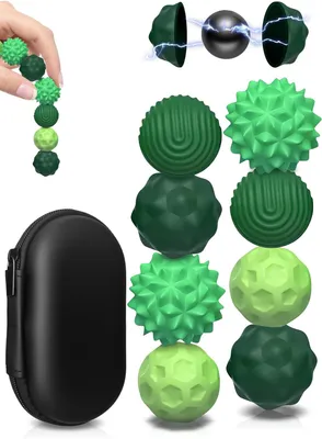 Productafbeelding van Siliconen magnetische ballen - Fidget toys - 8 stuks magnetische ballen - Sensorisch speelgoed - Draagbare anti-stress