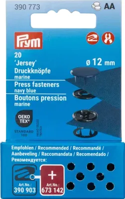 Produktbild von Prym Druckknöpfe Jersey, 12 mm, 20 Stück Marine