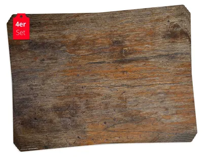 Produktbild von Tischsets | Platzsets abwaschbar – Antikes Holz – aus Premium Vinyl (Kunststoff – BPA-frei) - 4 Stück - 44 x 32 cm - Germany