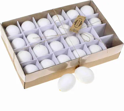 Produktbild von 24 Hühnereier ausgeblasen weiß ca 6cm natur Eier Ostereier Ostern basteln