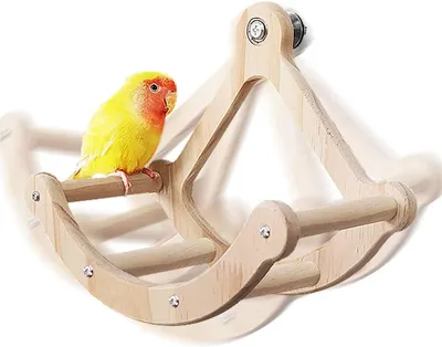 Imagen del producto de Juguete de madera para pájaros, columpio interactivo, ideal para periquitos y loros