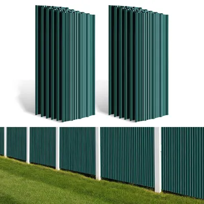 Zdjęcie produktu dla Płyty dachowe Eikuavons 24 szt., trapezowe, 129 x 46 cm, zielone, ocynkowane, do wiat garażowych i szop