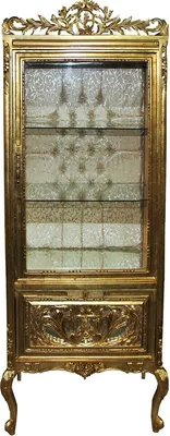 Produktbild von Casa Padrino Barock Vitrine  Gold / Gold - Vitrinenschrank - Wohnzimmerschrank Glasvitrine - Antik Look