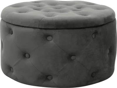 Image de Akord Pouf Elza Velours Rose 37X37X42