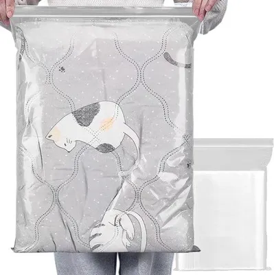 Immagine prodotto di Set da 20 sacchetti per riporre i vestiti in viaggio - sacchetti trasparenti con chiusura a zip - organizer da viaggio impermeabili - sacchetti riutilizzabili per il viaggio - adatti per riporre coperte e vestiti - 50x60 cm