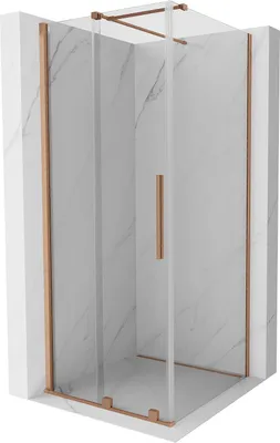Immagine prodotto di Mexen Velar cabina doccia scorrevole 110 x 110 cm, trasparente, rame spazzolato - 871-110-110-01-65