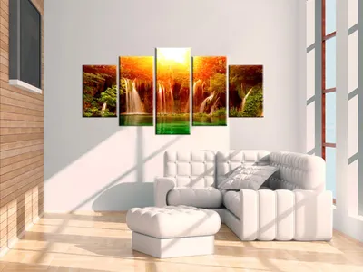 Image de Tableau acoustique Abstrait 200 x 100 cm Tableaux Mousse acoustique Absorbeur acoustique haute performance Isolation acoustique Toile 5 pièces Tableau mural Acoustique intérieure Isolation acoustique 9050037