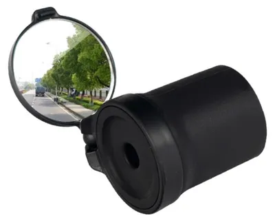 Zdjęcie produktu dla INF Lusterko tylne do roweru montowane na końcu kierownicy — 36mm duże lustro, regulacja 360 stopni, zamek na śrubę, pasuje do 3.2-3.4cm