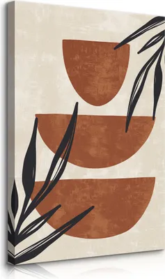 Produktbild von Muralo Leinwandbild Canvas BLÄTTER Geometrische Muster Boho Stil für Esszimmer Br. 60cm x Hö. 90cm