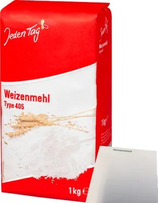 Produktbild von Jeden Tag Weizenmehl Type 405 (1000g Packung) + usy Block