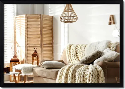Obrázok produktu pre Nástenné zrkadlo čierny rám MDF - zrkadlo Elegant Loft Obývacia izba obdĺžnik - 70x50cm