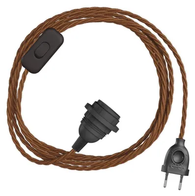 Produktbild von Creative Cables - SnakeBis: Gedrehte Kabel für Lampenschirme - Kabel mit Fassung und geflochtenem Textilkabel